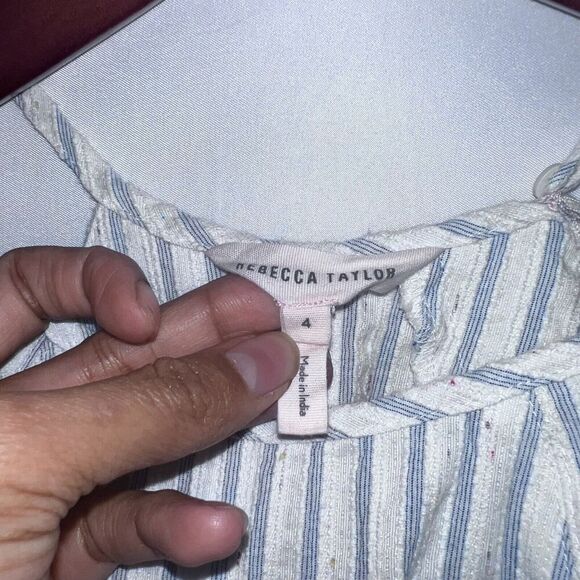 Rebecca Taylor Sleeveless Stripe Cotton Tank Dress Size 4 Retail $295 - Picture 8 of 9